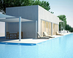 pool house pour piscine dans jardin